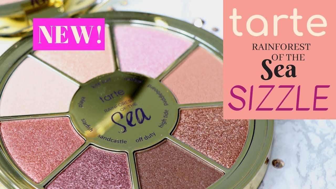 TARTE Rainforest of the Sea SIZZLE Eyeshadow Palette - Swatches, Review, Trying on NEW Makeup! GRWM