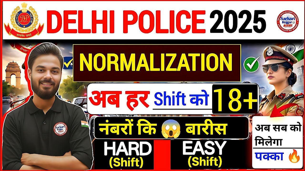 Delhi Police Constable 2025-26 | Kaun Si Shift Hard Thi? | Normalization Me 1 8–19 Number Pakka?