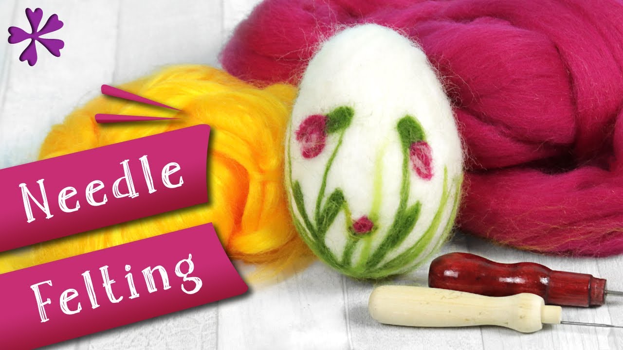 DIY Wool Easter egg 😍 Needle felting, easy technique (ENG Subtitles) - Speed up #731