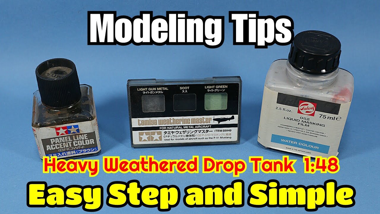 Aircraft Scale Modeling Tips :Simple Weathering a Drop Tank,Start to End Process