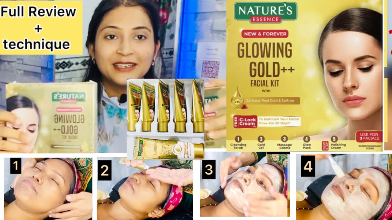 How to use Natures gold facial kit?review+demo/ gold facial step by step at home #goldfacialathome 