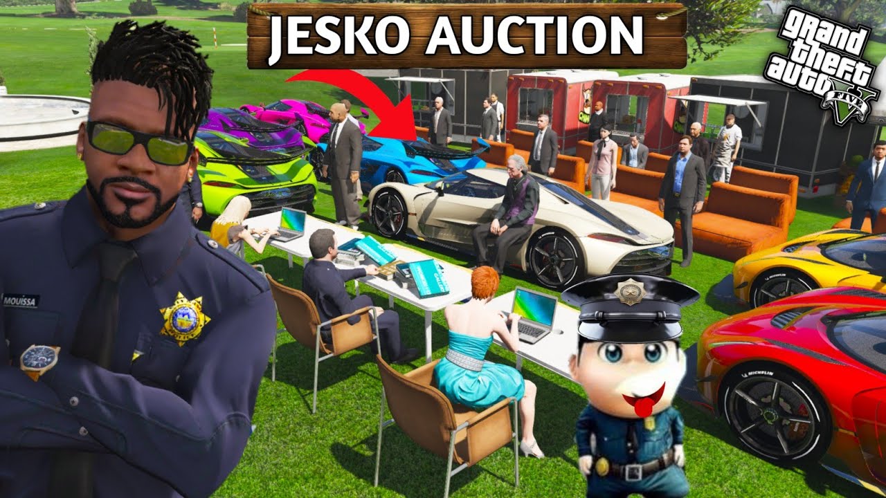 GTA 5: Franklin Invite 20 Billionaire For Jesko Car Auction 💔😭Shinchan Police Car Lost 🤬Ps Gamester