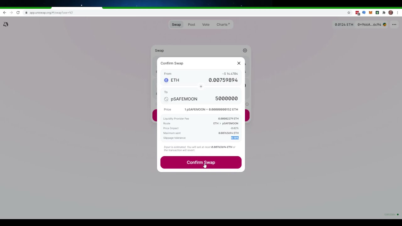 How to Convert Ethereum to pSafemoon (pSFM) on UNISWAP to show there is no 10% fee Safemoon Bridge