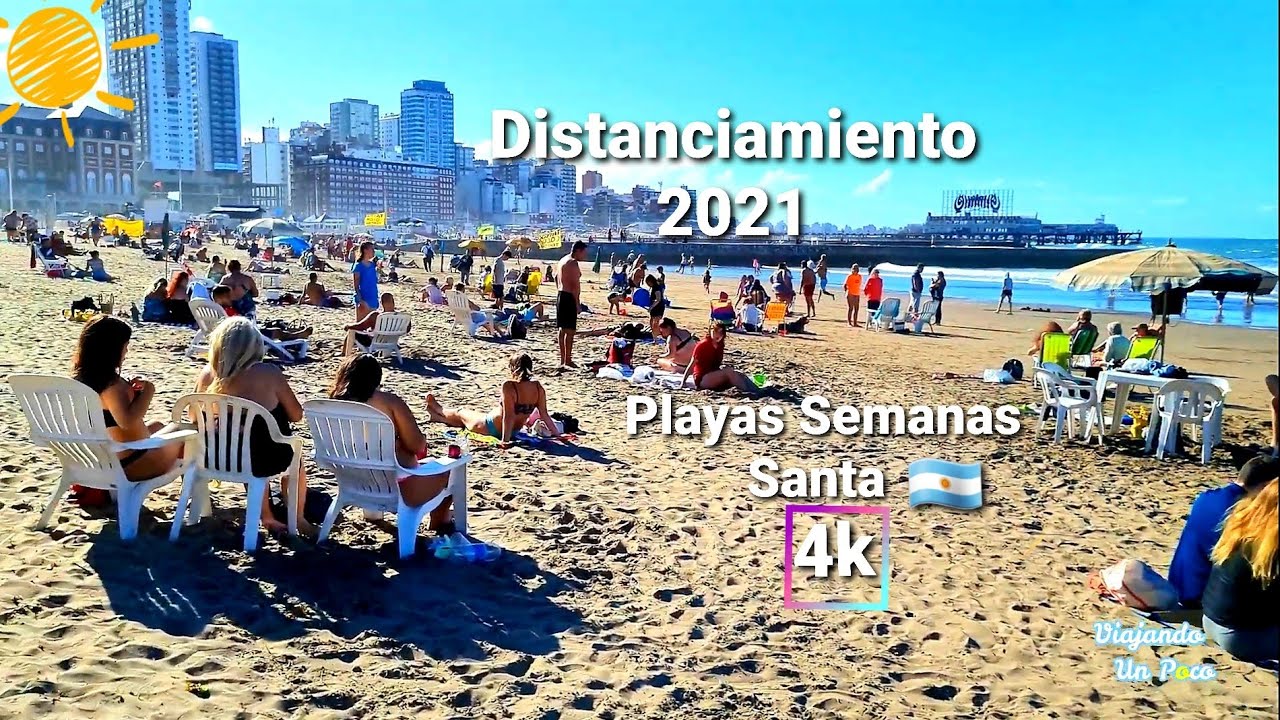 [4K] - Distanciamiento en las playas de Mar del Plata - Semana Santa 2021