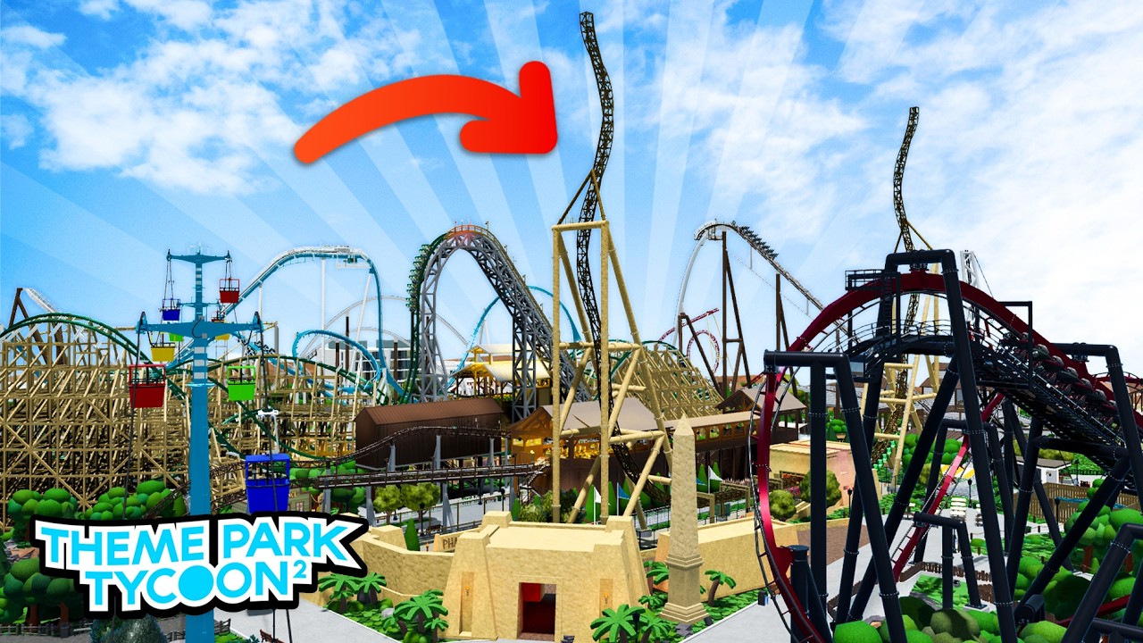 Ten OGROMNY park rozrywki Theme Park Tycoon 2 Mega Park ma 8 kolejek g&oacute;rskich!