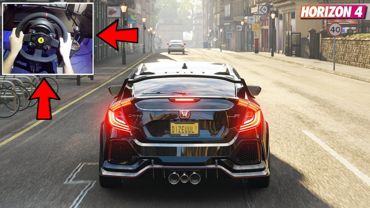 Forza Horizon 4 - Honda Civic Type R 2018 (Steering Wheel w/ Clutch + Shifter) Gameplay