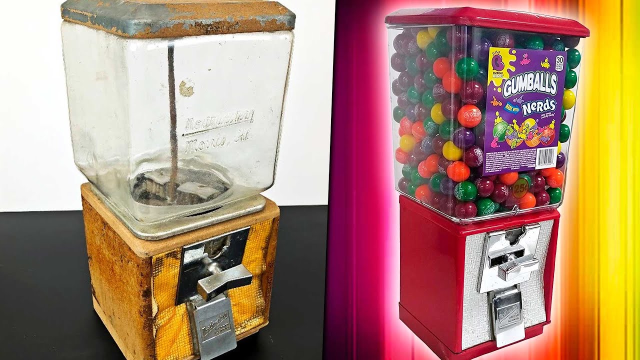 Restauración de máquina de chicles antigua