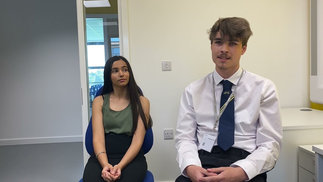 Interview with new sixth formers at Sir Frederick Gibberd College in Harlow