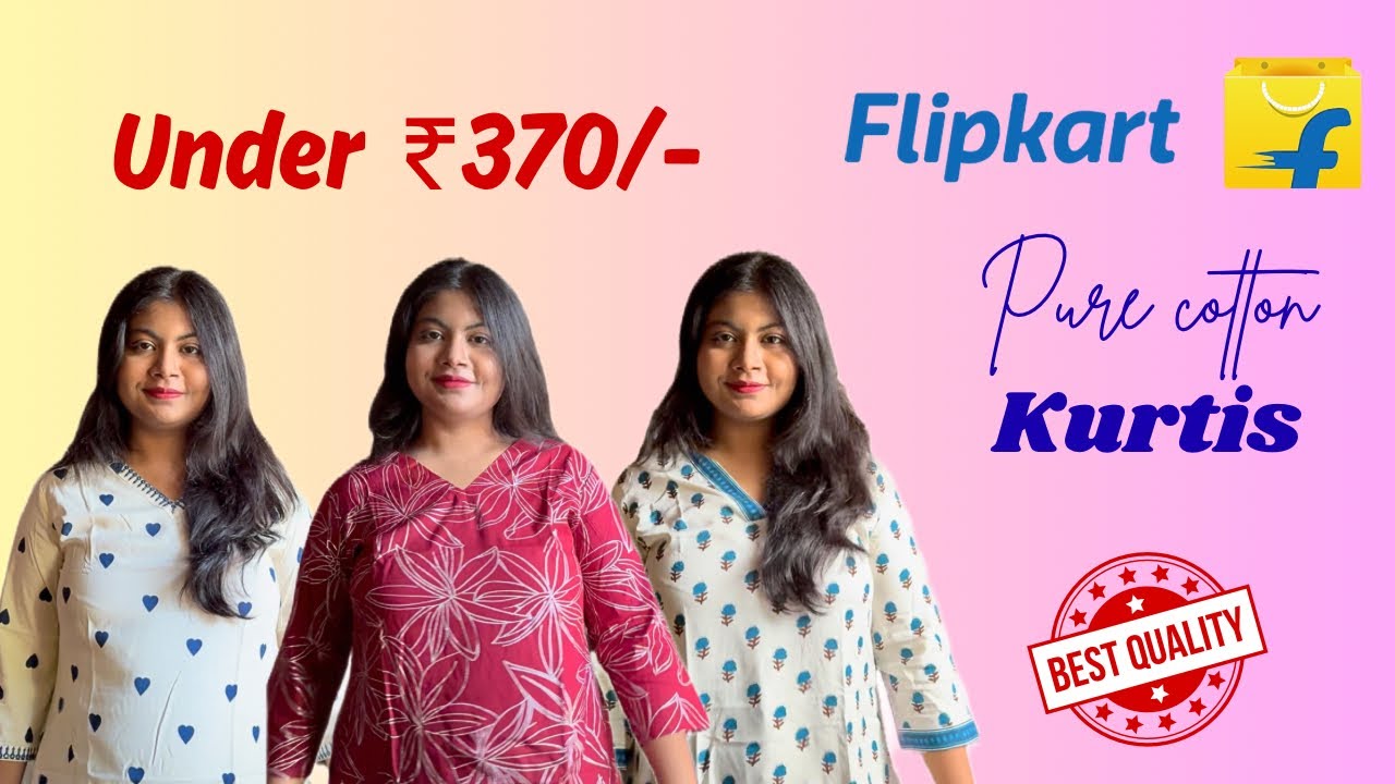 Flipkart Cotton kurtis | Under ₹370 😳 | #cottonkurti #flipkart #flipkartkurti #trending #kurti #fypシ