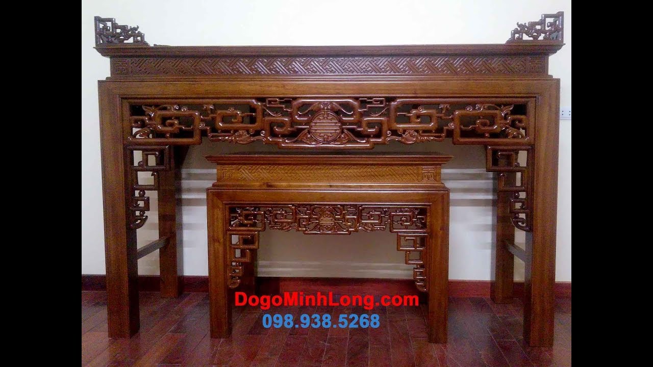 Nhiều mẫu b&agrave;n thờ gia ti&ecirc;n đẹp nhất- Đồ gỗ Minh Long