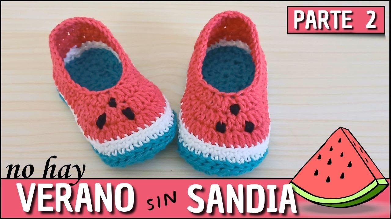 🍉Patucos Sandia | PARTE 2 | Super Fáciles y divertidos. ¡Haz tus propios zapatos de crochet en casa!