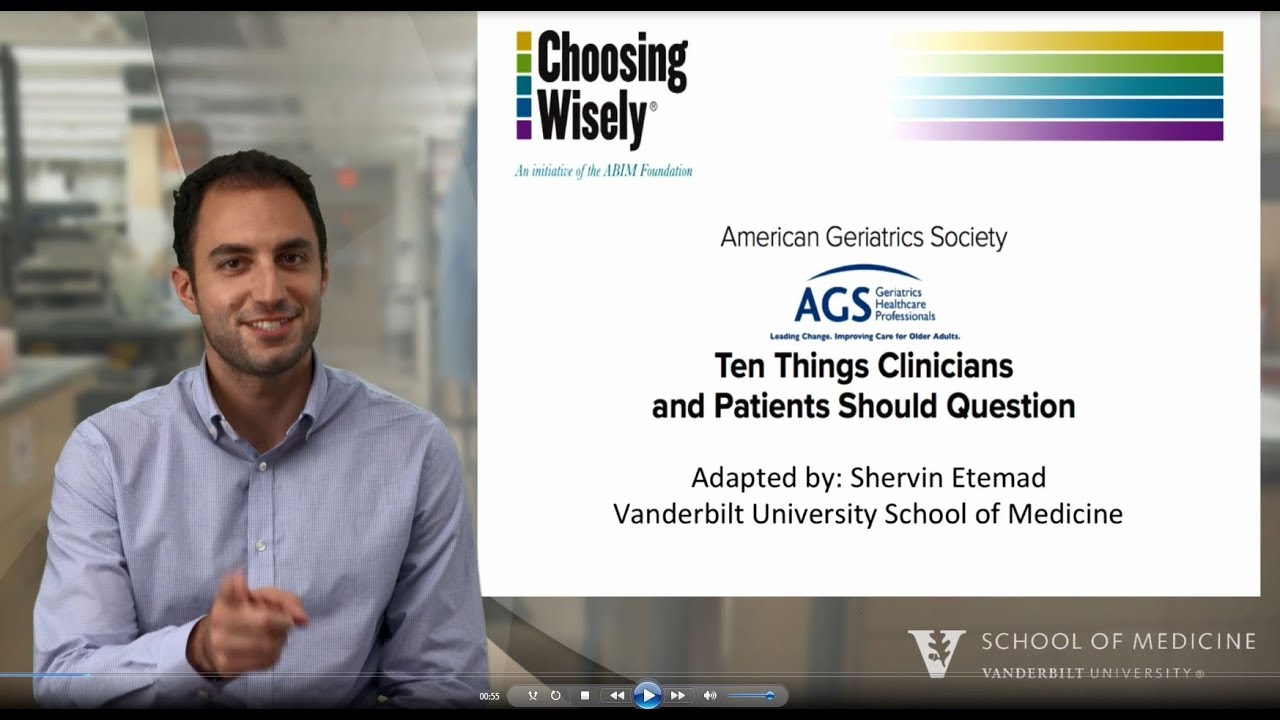 10 Choosing Wisely Guidelines for Older Adults