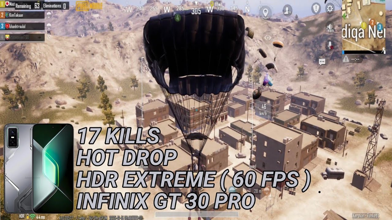 PUBG MOBILE HDR EXTREME I 17 kills I INFINIX GT 30 PRO