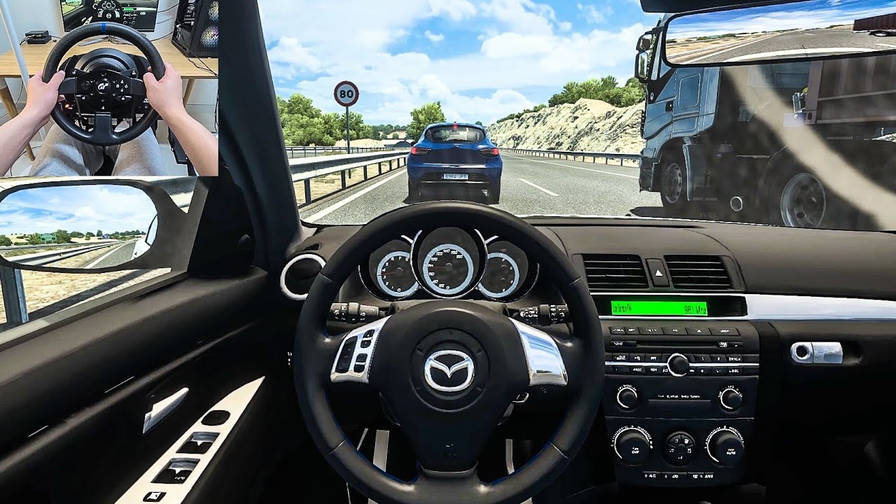 Euro Truck Simulator 2 - Mazda 3 Sedan 2005 [Steering Wheel Gameplay]