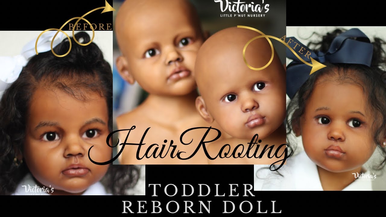 ROOTING  HUMAN HAIR INTO A TODDLER REBORN DOLL