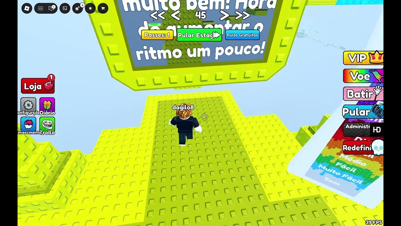 Parkour no roblox ( Parte 1 ) Nome do jogo: Mega Impossivel Obby