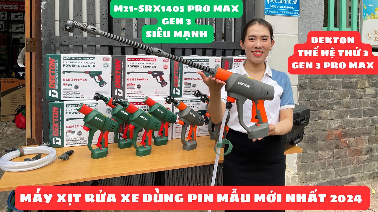 🔴 Máy xịt rửa xe dùng pin chân pin Makita 👉 Dekton M21 SRX1405 pro max GEN 3 siêu mạnh siên đẹp