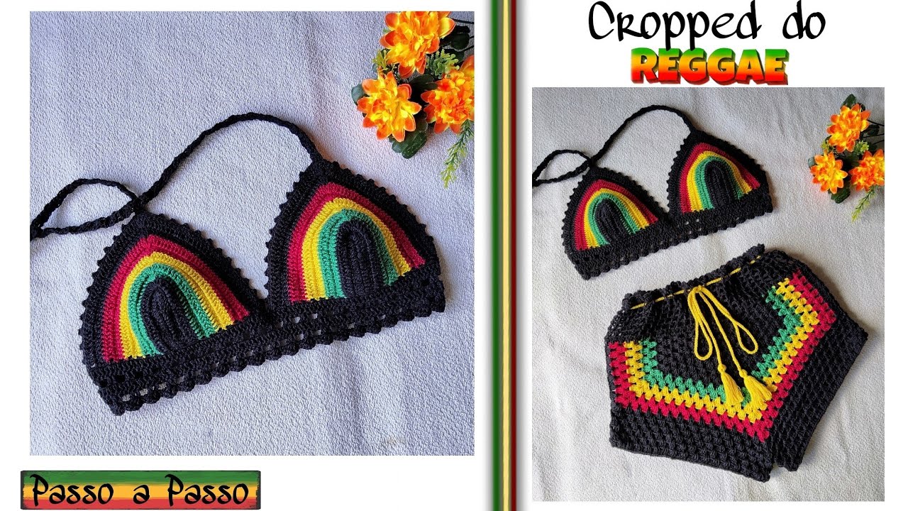 CROPPED DO REGGAE ❤ EM CROCHÊ 💚💛❤