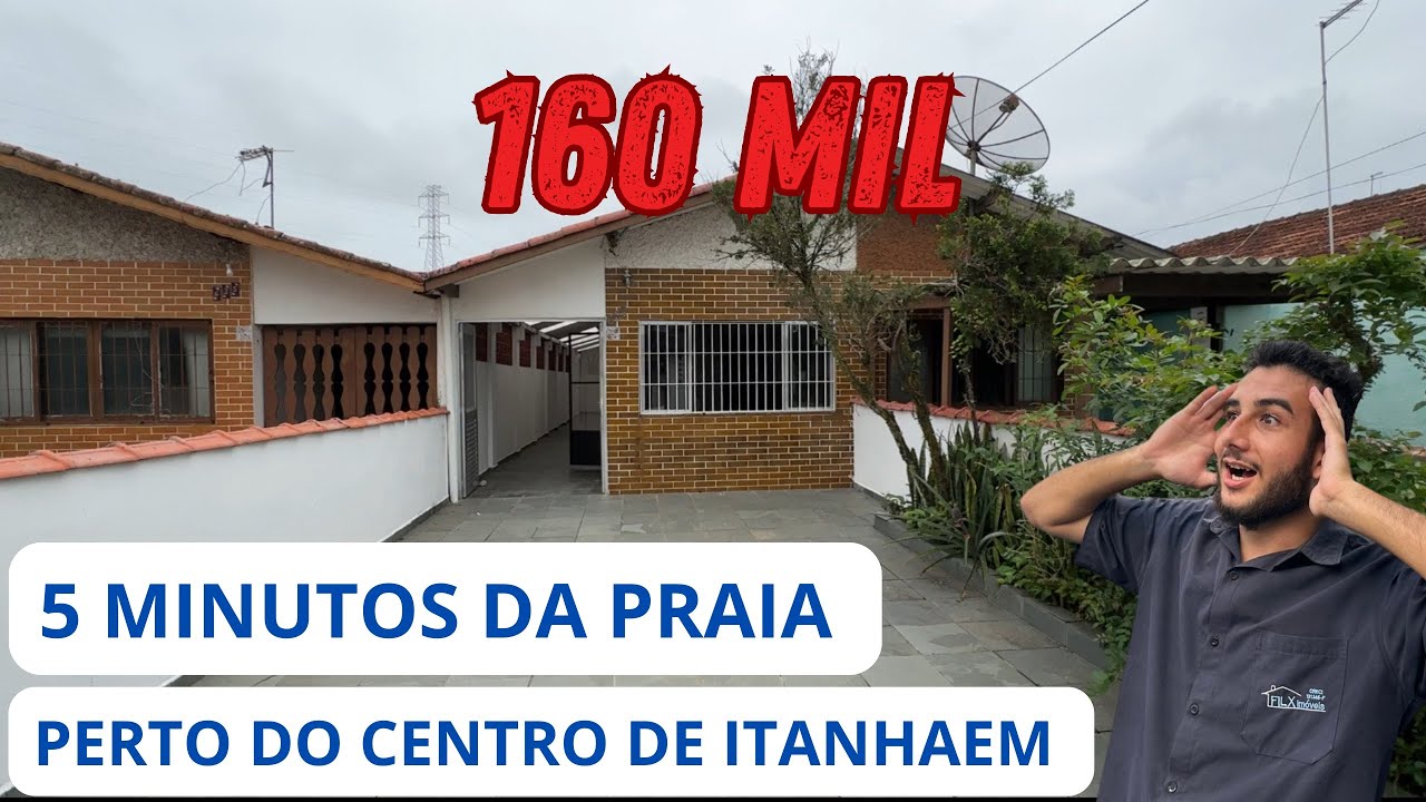 (vendido) CASA POR 160 MIL APENAS 600 METROS DA PRAIA EM ITANHAEM 