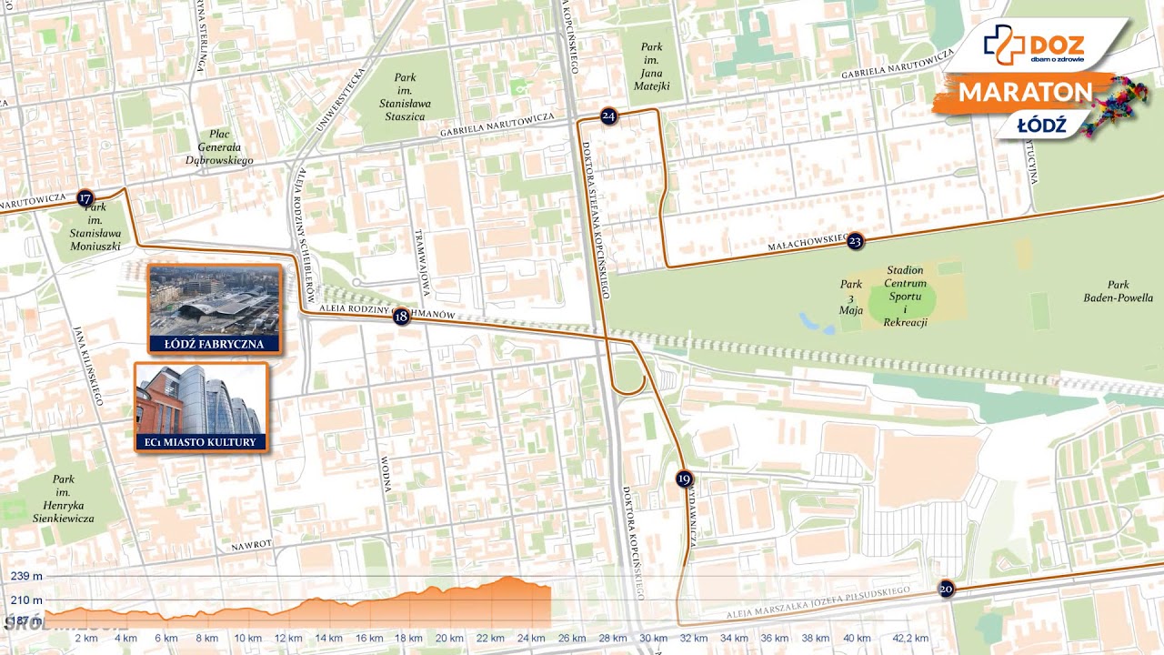 Prezentacja trasy - DOZ Maraton Łódź 2019