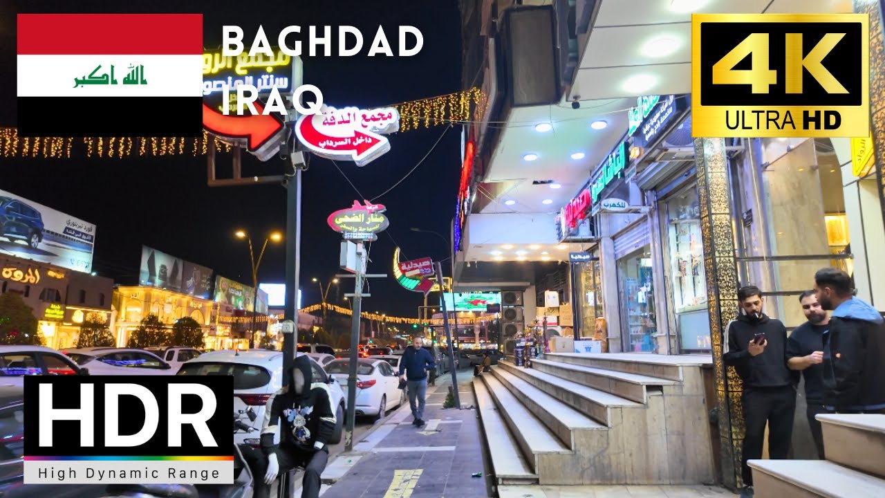🇮🇶Iraq 4k walk - Baghdad 4K Night Walking Tour｜4K 60fps