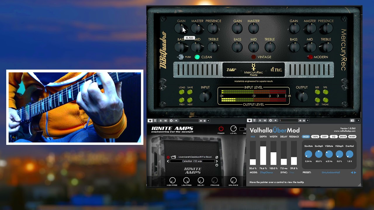 DiBiQuadro Audio Mercury Rec / Ignite Amps / Valhalla Uber Mod / Free IR Celestion Impulse