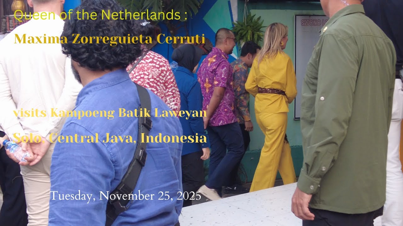 Queen of The Netherlands, Maxima Zorreguieta Cerruti visits Laweyan Batik Village, Solo, Indonesia