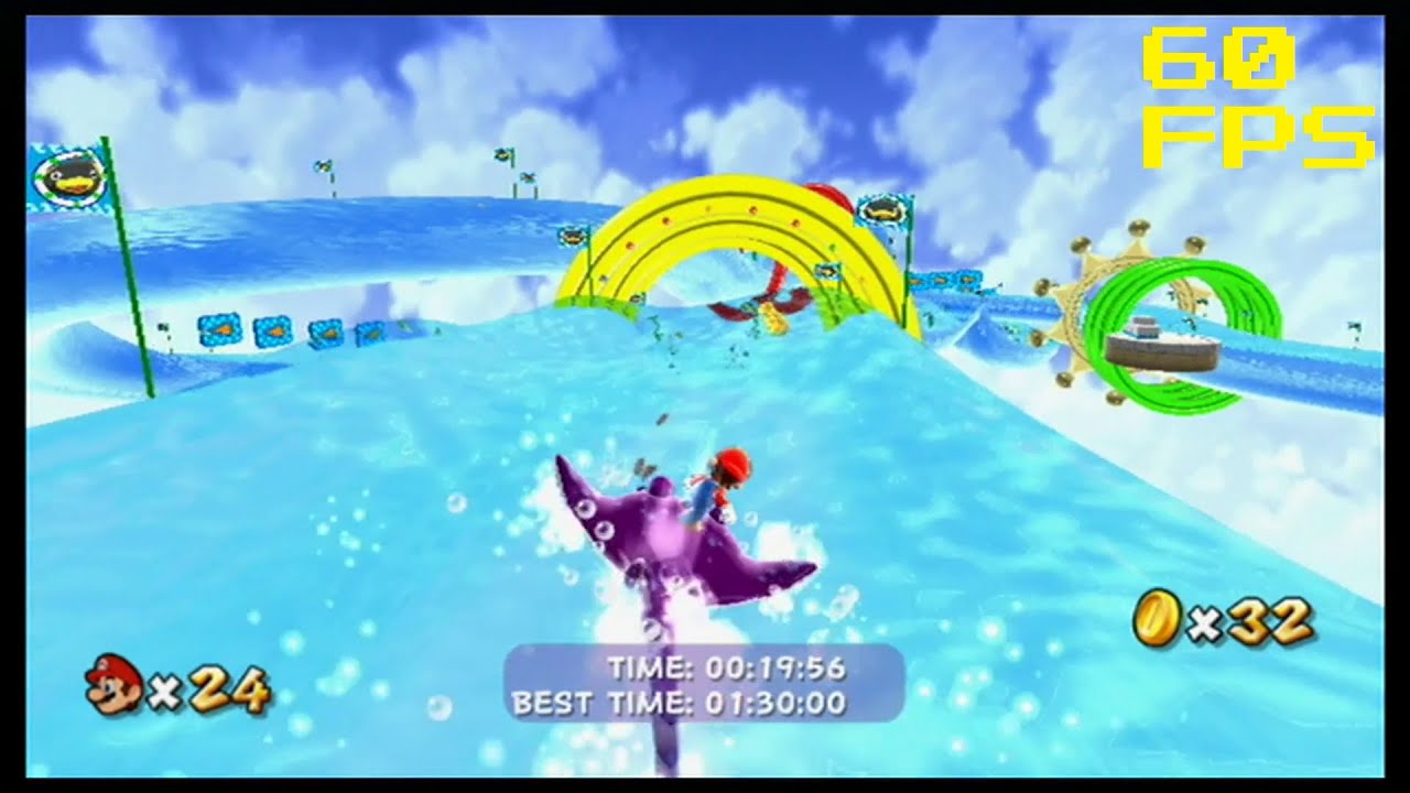 10. [60 FPS] Surfing 101 - Loopdeeloop Galaxy - Super Mario Galaxy