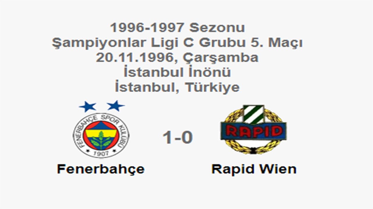 Fenerbahçe 1-0 Rapid Wien [HD] 20.11.1996 - 1996-1997 UEFA Champions League Group C/5 (Ver. 3)