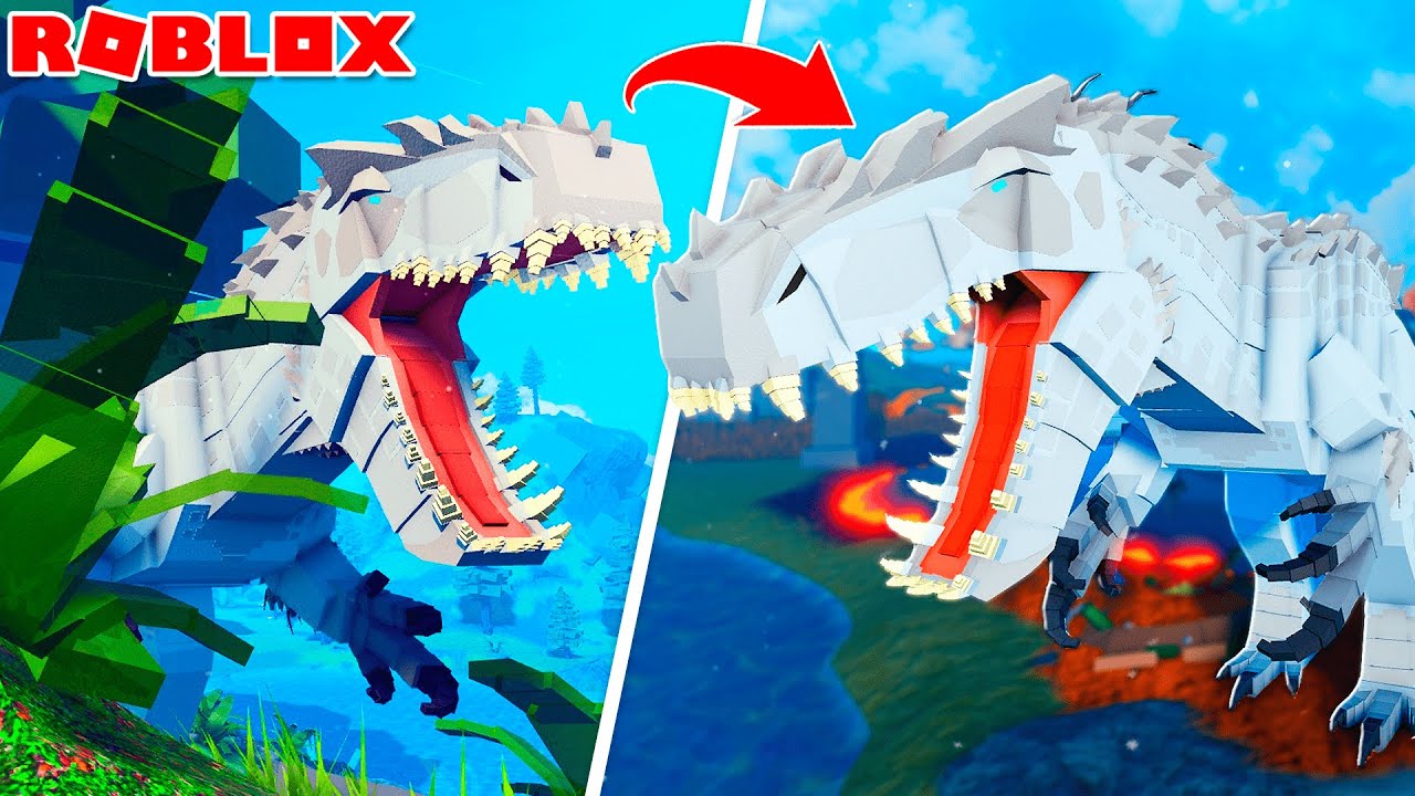 CONSEGUI A INDOMINUS REX LENDÁRIA! ELA FICA INVISÍVEL!! | ROBLOX Primeval Earth