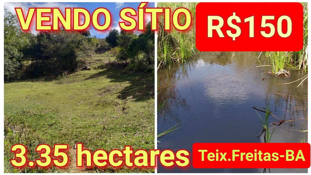 VENDO Lindo SÍTIO 3.35 hectares com água   R$150 mil, 15 km de Teixeira de Freitas-BA.