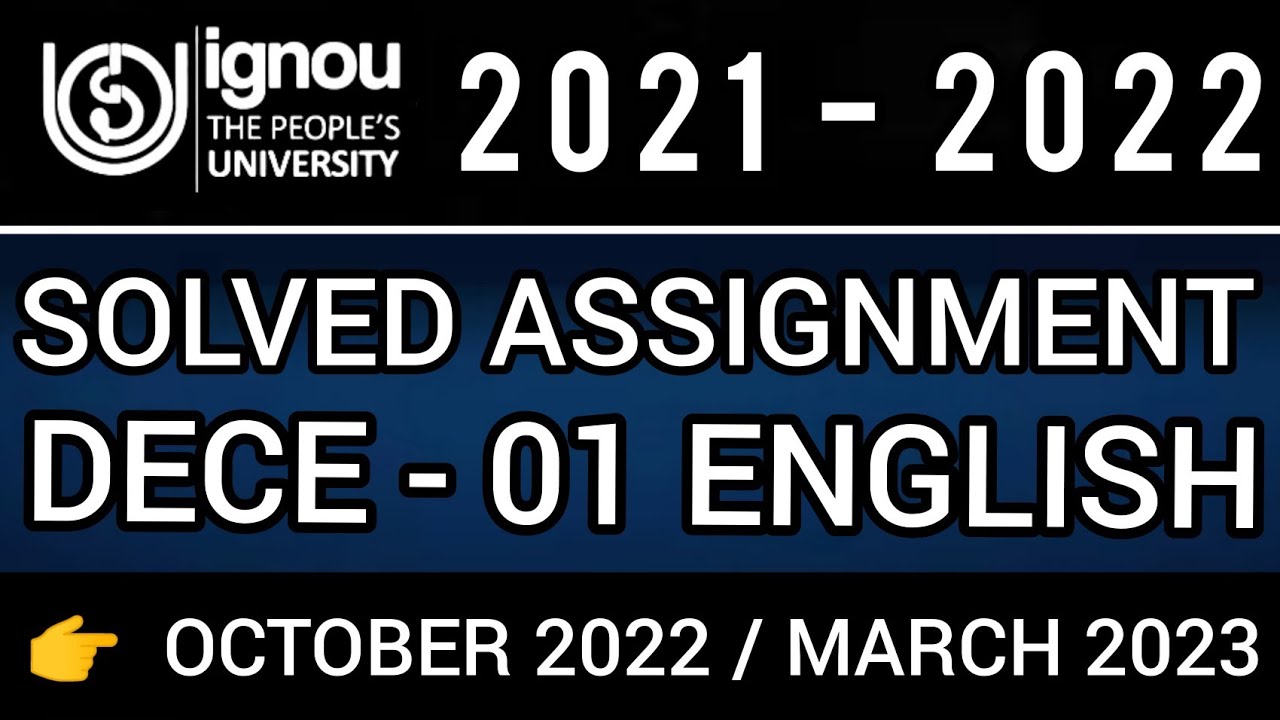 dece 1 solved assignment ignou in ENGLISH 2022-23 | dece1 solved assignment ignou in ENGLISH 2022-23