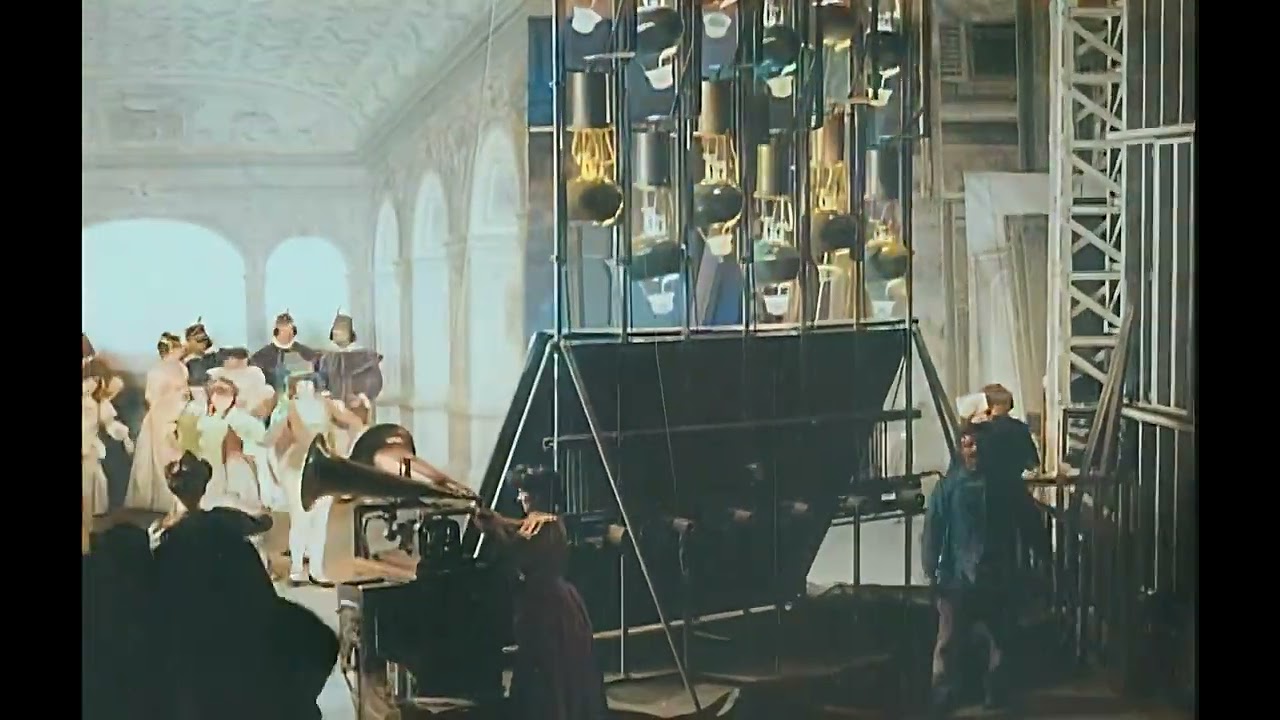 Alice Guy Films a Phonoscene (1905), old silent movie. Colorized and enhanced with AI.