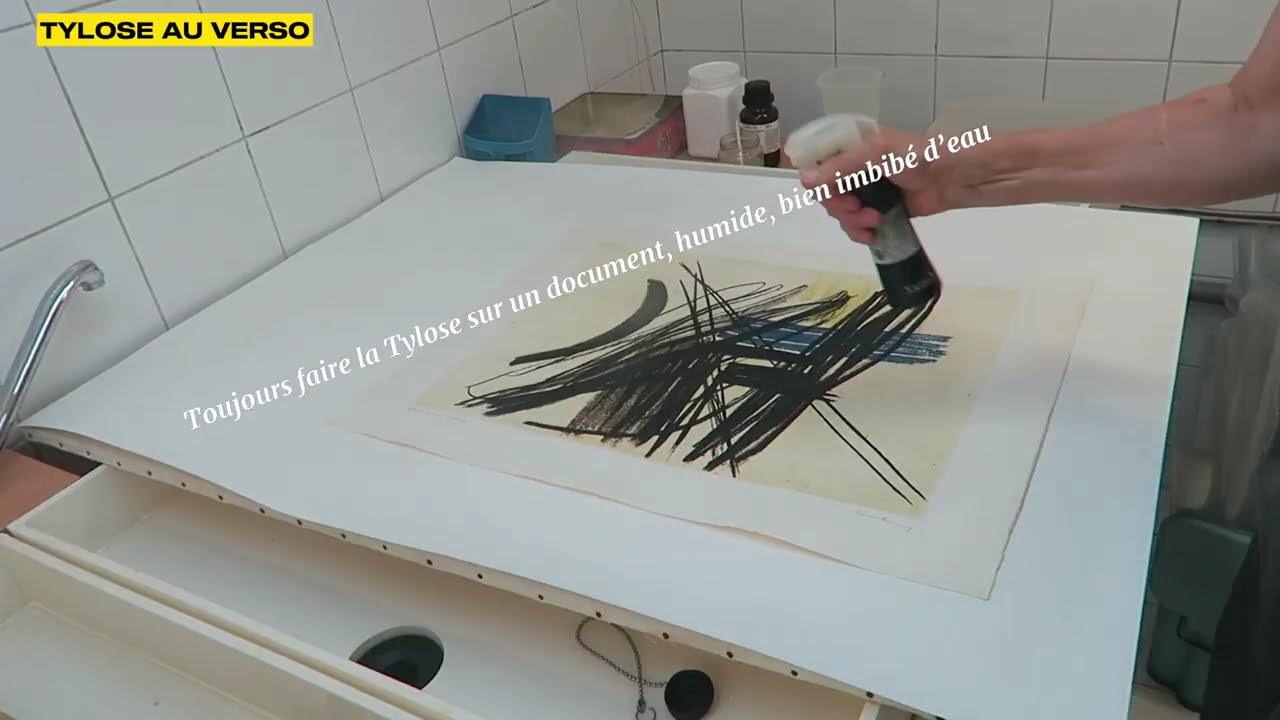 RESTAURATION D'UNE ESTAMPE DE HANS HARTUNG