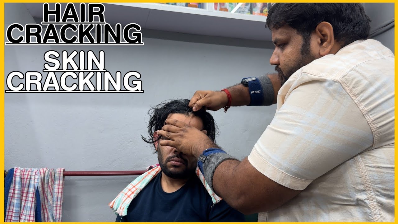Intense Hair Cracking Head Massage | Skin Cracking Back Massage by SHAMBOO💈#asmr