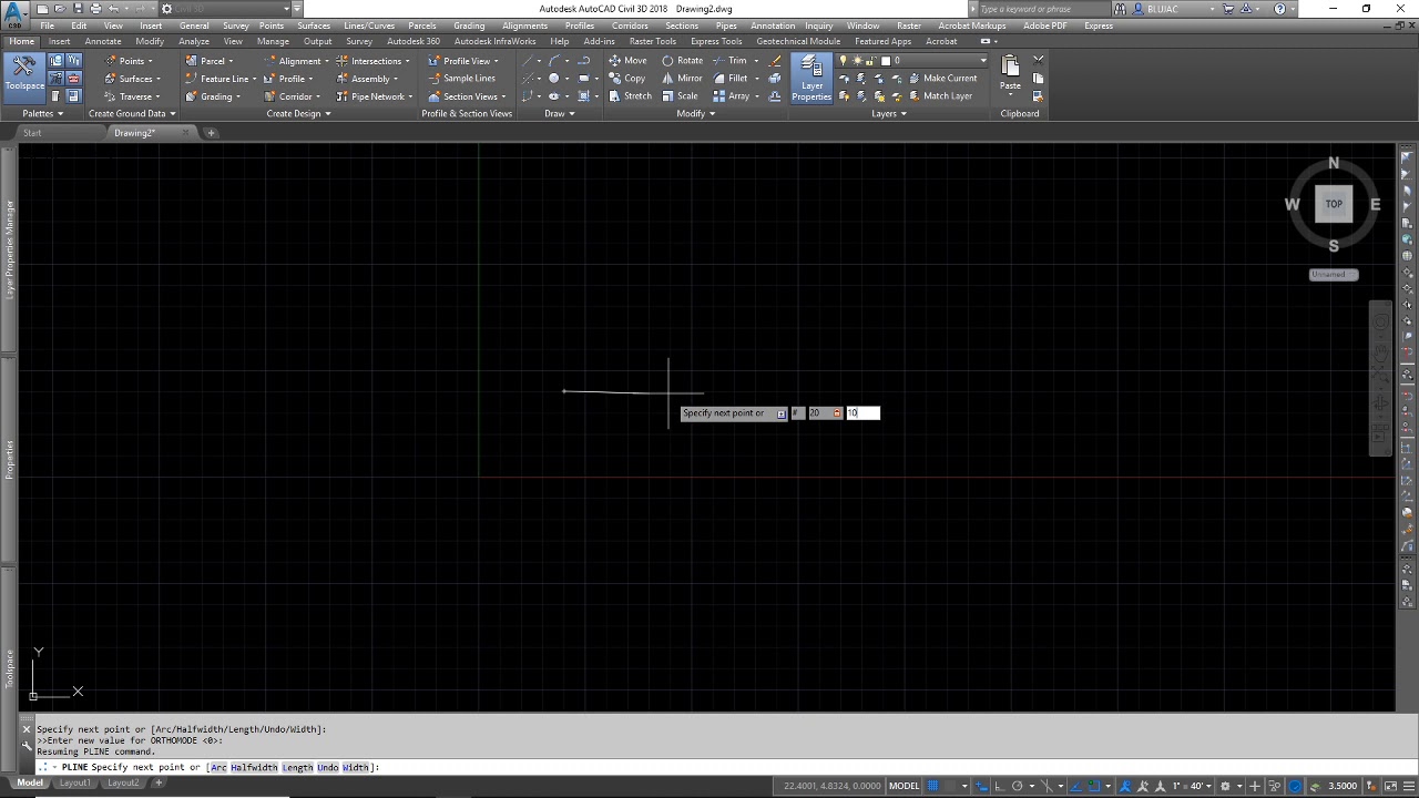 How to Use Relative & Absolute Coordinate Input in Civil 3D