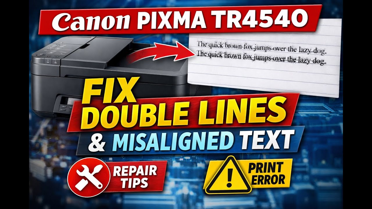 Как исправить проблему с неровным текстом при печати на Canon Pixma TR4540, из-за которой появляю...