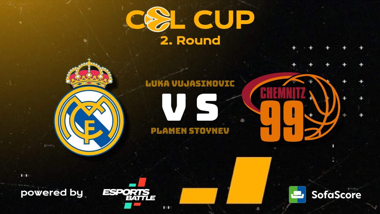 CEL Cup 🏀Last 32: Real Madrid - Niners Chemnitz 🔥 | Vujasinovic vs P. Stoynev | Cyber