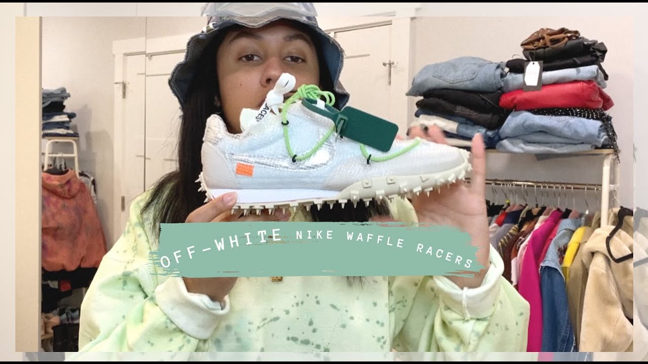OFF-WHITE NIKE WAFFLE RACERS UNBOXING + ON FEET