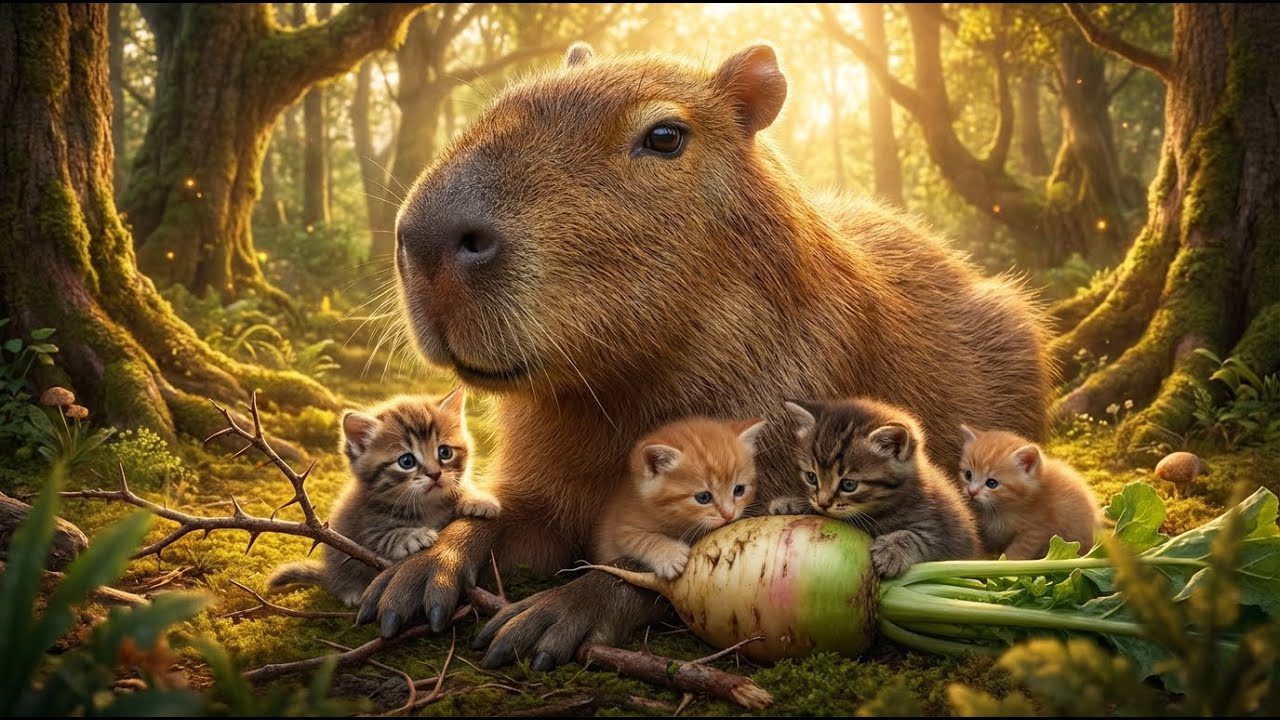 Unbelievable || A Kind Capybara Helps Hungry Kittens, But Pays a Painful Price