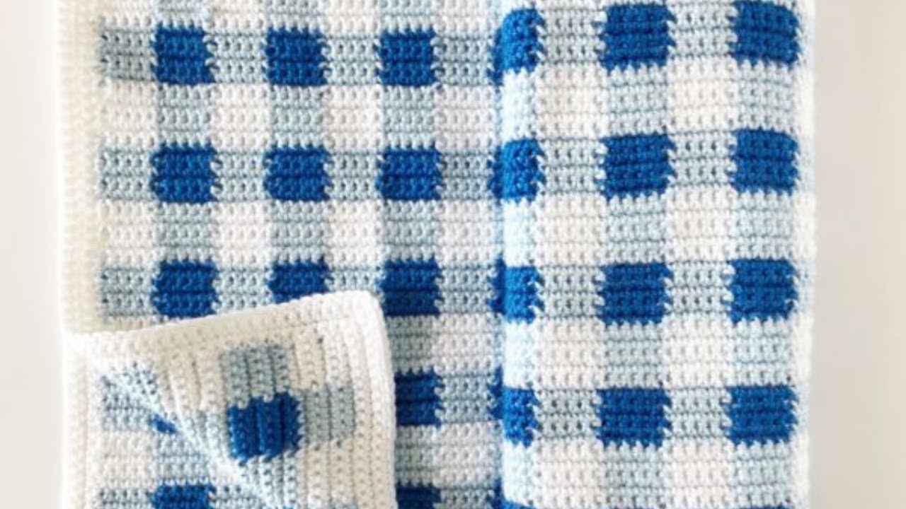 Crochet Picnic Gingham Blanket