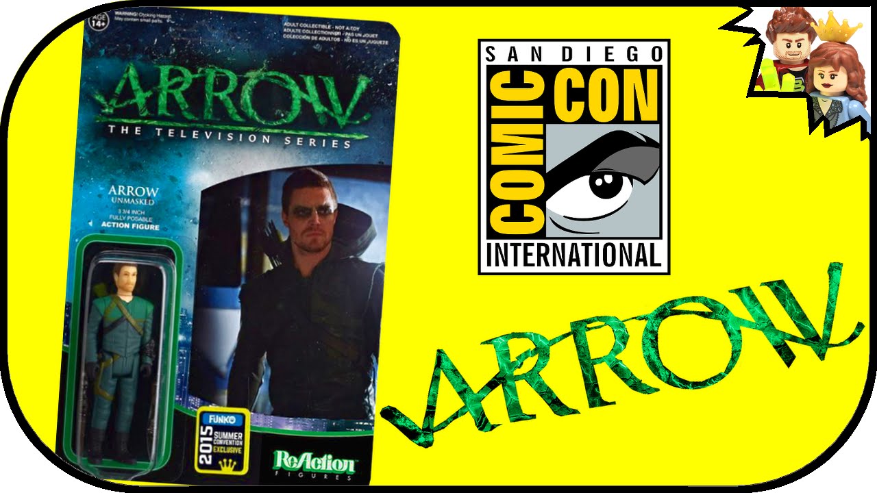 SDCC Unmasked Green Arrow Reaction Figure Funko Review - BrickQueen