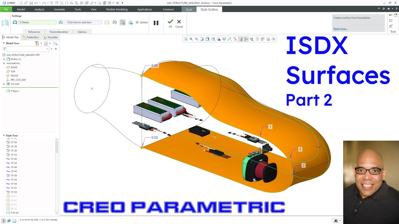 Creo Parametric - ISDX | Инструмент «Стиль поверхности» (часть 2)