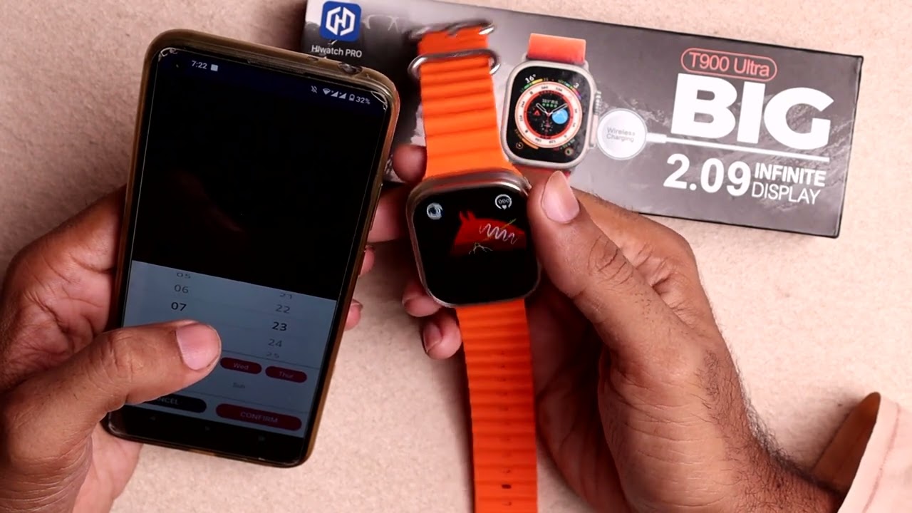 T900 Ultra Smart Watch Alarm Setting