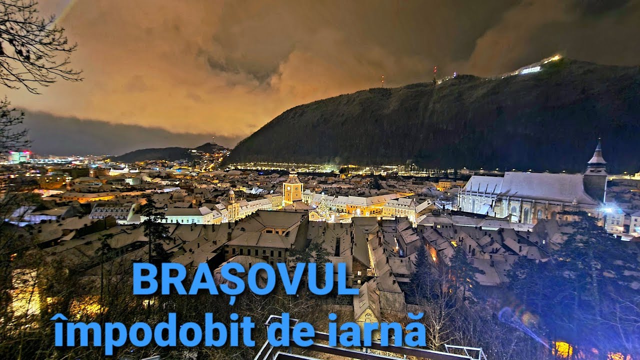 BRAȘOVUL împodobit de iarnă sezonul 2022 - 2023 (bonus - vedere de la înălțime)