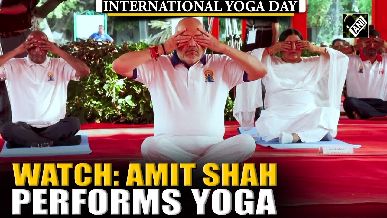 WATCH: Home Minister Amit Shah performs Yoga on International Yoga Day