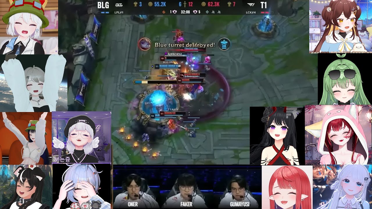 롤드컵 결승 4,5세트 주요장면 버튜버 반응 모음 |  T1 vs BLG 리액션
