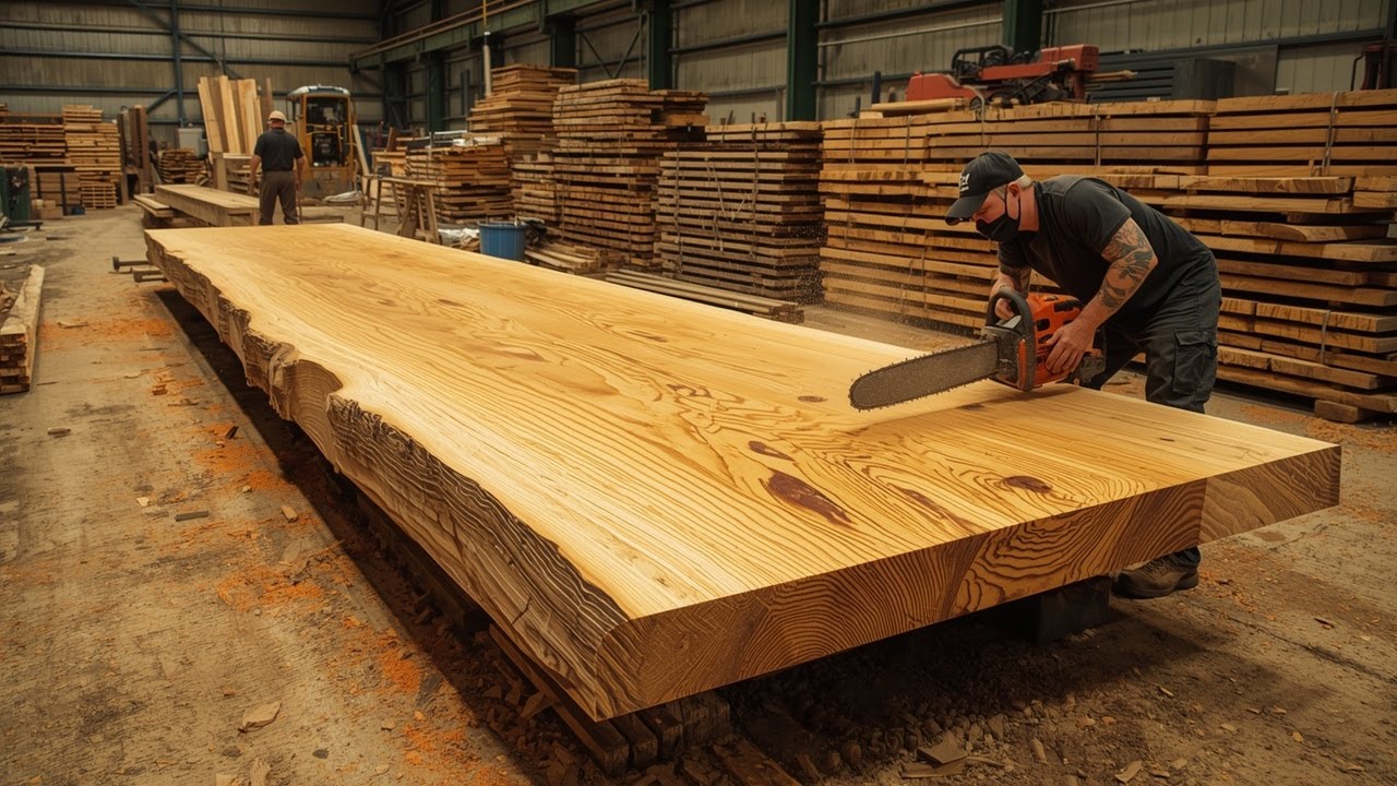 Transforming a Rotten Log into a Unique GIANT Christmas Dining Table