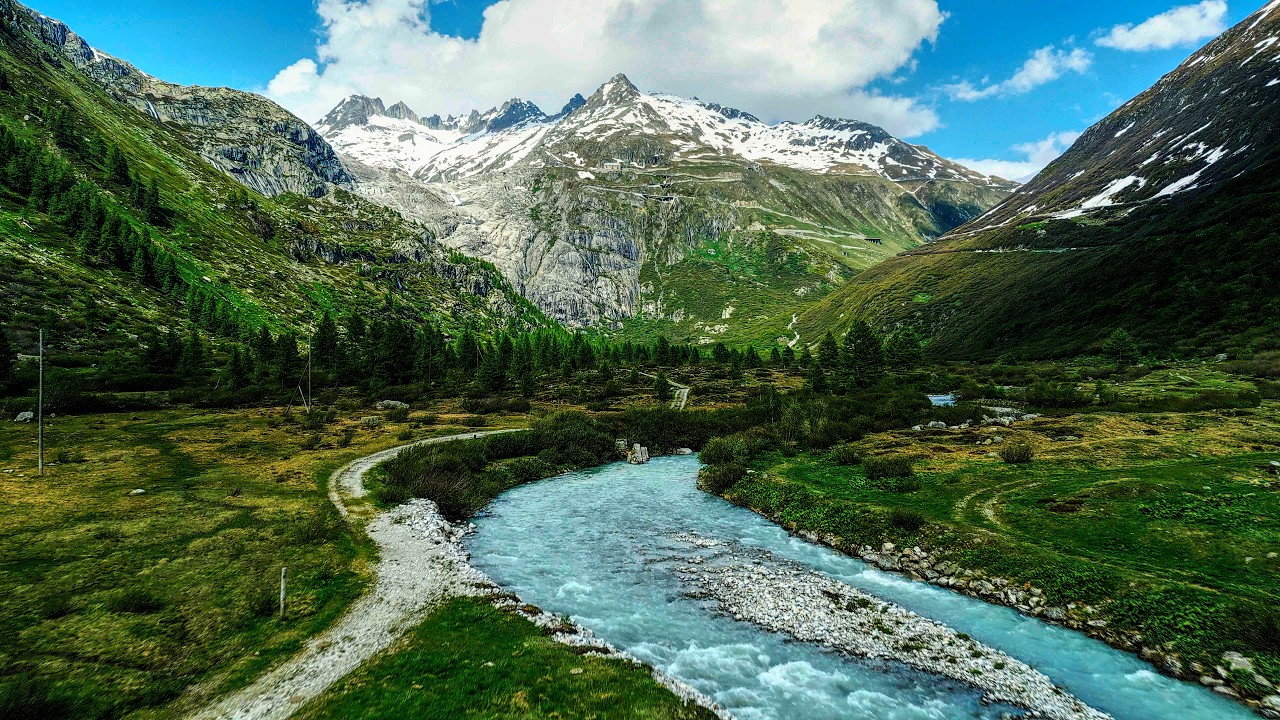 A Relaxed Hiking Day in Obergoms, Swiss Alps | Rhone Glacier & Grimsel Pass Dam