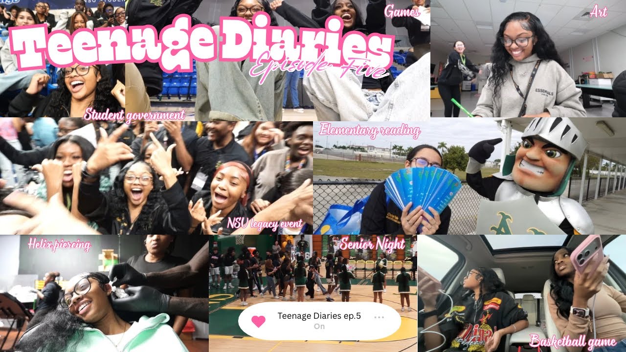 TEENAGE DIARIES 05 | 3 New Piercings, Basketball Senior Night & Weekly Vlog